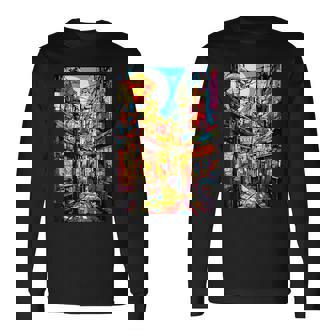 大阪シティポップ ステンドグラス 和美 長袖Tシャツ - Kawaiitshirt