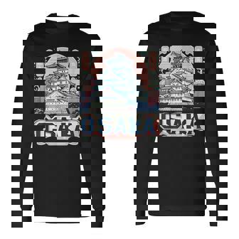 大阪市城 日本土産 長袖Tシャツ - Kawaiitshirt