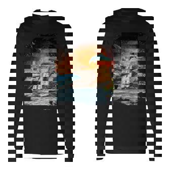 天体金星イルカ、宇宙惑星銀河ドルフィンズ 長袖Tシャツ - Kawaiitshirt