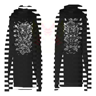 天狗のデザイン 長袖Tシャツ - Kawaiitshirt