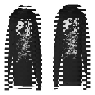 太極拳 猫 ボバ ティー 面白い カワイイ 武道 禅 キティ 長袖Tシャツ - Kawaiitshirt