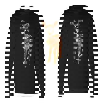 子鹿愛好家のためのロー鹿 ローバック鹿 子鹿 スイート鹿 長袖Tシャツ - Kawaiitshirt