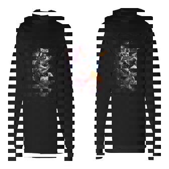 宇宙の猫 スピリット 銀河 ギター サイエンス 長袖Tシャツ - Kawaiitshirt