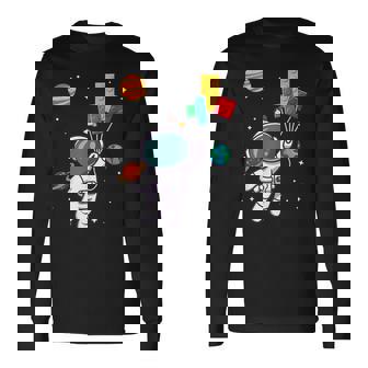 宇宙飛行士とレゴバルーンの冒険 長袖Tシャツ - Kawaiitshirt
