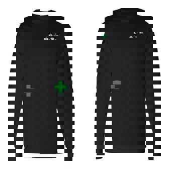 安全第一 安全第一手書き風 作業着 緑十字 長袖Tシャツ - Kawaiitshirt