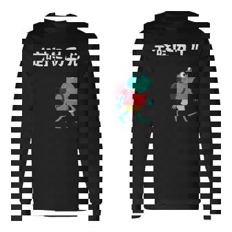 定時にカエル カエル ジョーク オヤジギャグ ダジャレ おもしろ ネタ 長袖Tシャツ - Kawaiitshirt