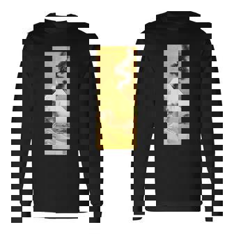 富士山から逃げる煙の龍 葛飾北斎 長袖Tシャツ - Kawaiitshirt