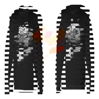 寝ぼける 寿司 すし えび サーモン まぐろ 長袖Tシャツ - Kawaiitshirt