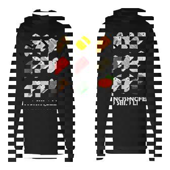 寿司 なしの人生なし たまご サーモン まぐろ ホタテ いくら 長袖Tシャツ - Kawaiitshirt