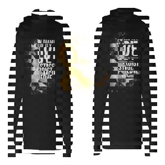 小児がん啓発 最強の薬 ゴールドリボン 長袖Tシャツ - Kawaiitshirt