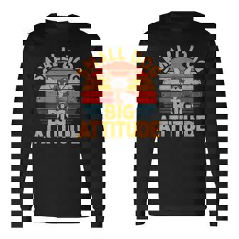 小型犬 大きな態度 レトロ 犬 品種 チワワ 長袖Tシャツ - Kawaiitshirt