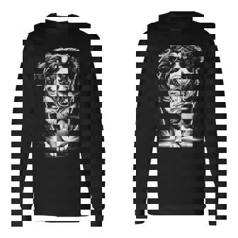 幸せなポーズでかわいいバーニーズマウンテンドッグ 長袖Tシャツ - Kawaiitshirt