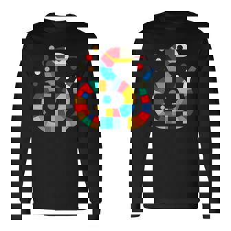 幾何学的 ミニマリズム イラスト ガーター 蛇 爬虫類 長袖Tシャツ - Kawaiitshirt