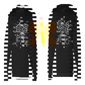 弓鉛筆 ヒョウ柄 初日 新学期 長袖Tシャツ - Kawaiitshirt