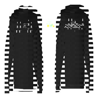 心拍トラクター 農家の生活 脈ライン 長袖Tシャツ - Kawaiitshirt