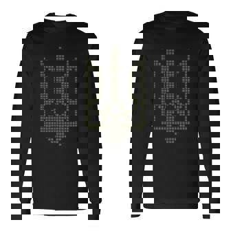 心臓にオリーブウクライナのトリズブシンボル ウクライナトライデント。 長袖Tシャツ - Kawaiitshirt