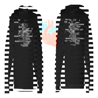 心臓解剖学教育 循環器学 長袖Tシャツ - Kawaiitshirt