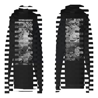 快獣ブースカシリーズ リアルスチール モノクロ 長袖Tシャツ - Kawaiitshirt