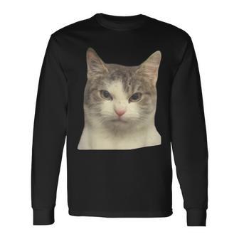 怒っている猫 リアル ミーム ウイルス インターネット 長袖Tシャツ - Kawaiitshirt