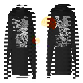 恐竜 T-Rex スケルトン 古代 科医 恐竜 怖い ハロウィン 長袖Tシャツ - Kawaiitshirt