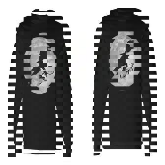 恐竜 ダイナソー 面白いtシャツ ティラノサウルス 月と自転車 サイクリング アート メンズ 子供 おもしろ 服 ネタ 長袖Tシャツ - Kawaiitshirt