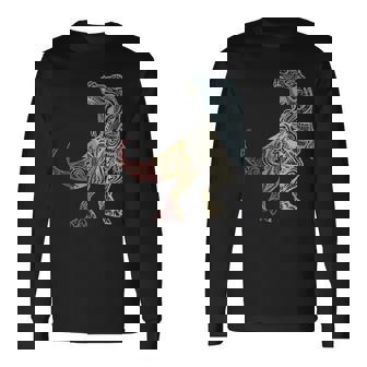 恐竜 レトロスタイル ビンテージ 長袖Tシャツ - Kawaiitshirt