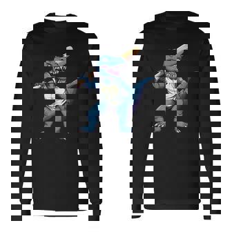 恐竜 野球 シーズン バット ボール パーク トレックス ディノ ホームラン ヒット 長袖Tシャツ - Kawaiitshirt