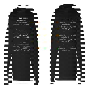 恐竜のタイプ ドラゴン愛好家 長袖Tシャツ - Kawaiitshirt