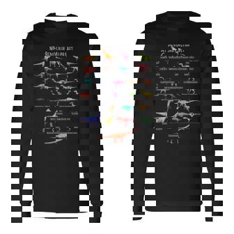 恐竜の種類 アルファベット A-Z Abc 恐竜 長袖Tシャツ - Kawaiitshirt