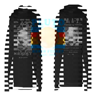 惑星冥王星を忘れてはいけないオタク天文学楽しい宇宙レトロ 長袖Tシャツ - Kawaiitshirt