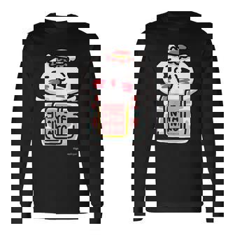 愛しすぎて大好きすぎる。ペアデザインにゃんこジャム ダークカラー 長袖Tシャツ - Kawaiitshirt