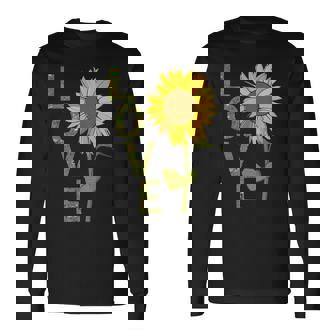 愛の大きなひまわりを作る庭師 長袖Tシャツ - Kawaiitshirt