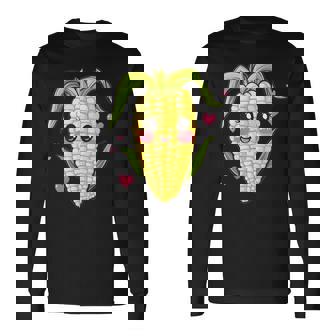 愛らしいかわいいコーンのハート付き。 長袖Tシャツ - Kawaiitshirt