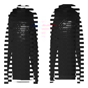 愛国的なアメリカンイーグルフラッグ 長袖Tシャツ - Kawaiitshirt