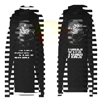 抹茶過ぎてラテ好きの抹茶 日本茶ラテ 長袖Tシャツ - Kawaiitshirt