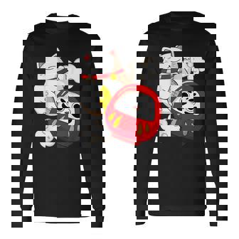 招き猫 招き猫だるま カワイイ 長袖Tシャツ - Kawaiitshirt