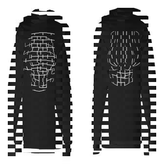 拡大胸 光学イリュージョングリッド 大きなおっぱい 長袖Tシャツ - Kawaiitshirt