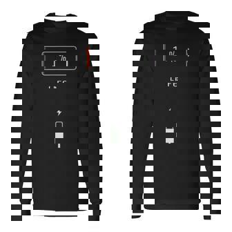 携帯電話のバッテリー1％は、バッテリーの寿命制限なしで空の電話を生きます 長袖Tシャツ - Kawaiitshirt