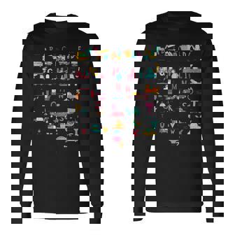 救急車掘削機ヘリコプタートラック車両abc幼児 長袖Tシャツ - Kawaiitshirt