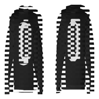 数字 0 数字ゼロ桁アルファベット 長袖Tシャツ - Kawaiitshirt