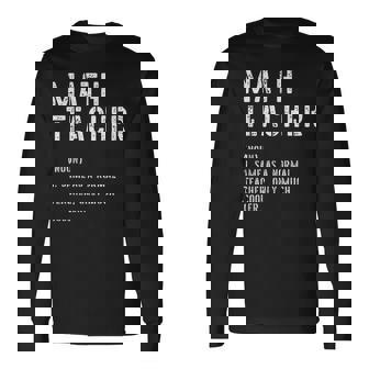 数学先生 定義シャツ 学校の初日 長袖Tシャツ - Kawaiitshirt