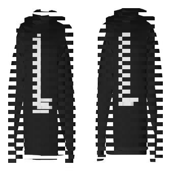 文字l アルファベットモノグラム イニシャル 長袖Tシャツ - Kawaiitshirt