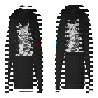 旅行や写真を撮るのに最適なカメラ猫。 長袖Tシャツ - Kawaiitshirt