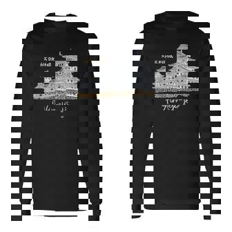 日本、姫路城、城、兵庫、手描き 長袖Tシャツ - Kawaiitshirt