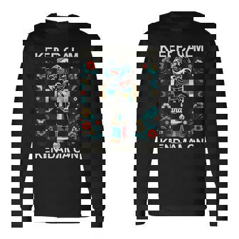 日本のけん玉 花柄 グレートウェーブ けん玉 長袖Tシャツ - Kawaiitshirt