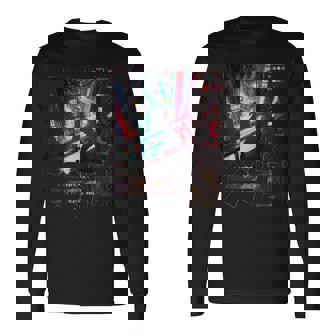 日本のサイバーパンク ヴェイパーウェーブ アニメ 美学 長袖Tシャツ - Kawaiitshirt