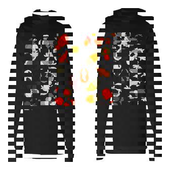 日本のランチュウ 金魚グラフィック 長袖Tシャツ - Kawaiitshirt