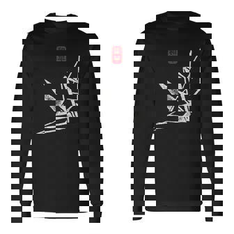 日本のヴィンテージの平和のシンボル折り紙鶴 長袖Tシャツ - Kawaiitshirt