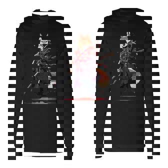 日本の柴犬浮世絵 アニメ 刀 おもしろい 日本の芸術 長袖Tシャツ - Kawaiitshirt