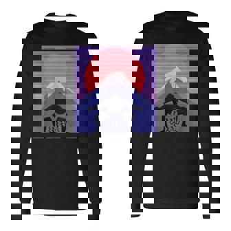 日本の相撲力士は、日本のマワシで 富士山の美学 長袖Tシャツ - Kawaiitshirt